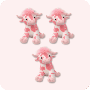 Pink Cow Plush 3PCS